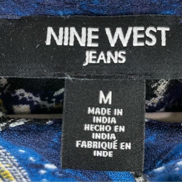 Nine West Lucy Top with 3/4 Length Roll Tab Sleeves (Poseidon) Size Medi… - Picture 7 of 9